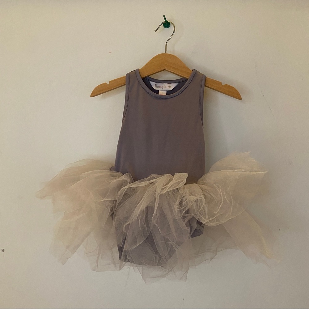 Tutu Dress - Dusty Purple with Grey